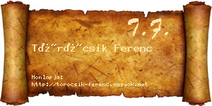 Töröcsik Ferenc névjegykártya